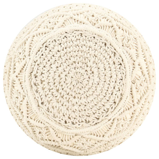 Pouf Lavorato a Mano in Macramé 45x30 cm in Cotone 324001