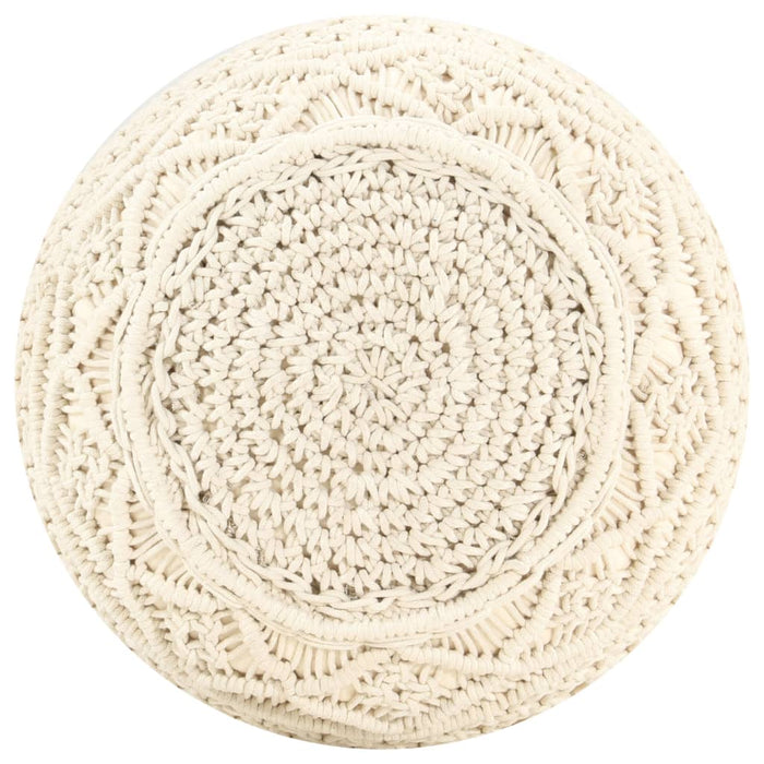 Pouf Lavorato a Mano in Macramé 45x30 cm in Cotone 324001