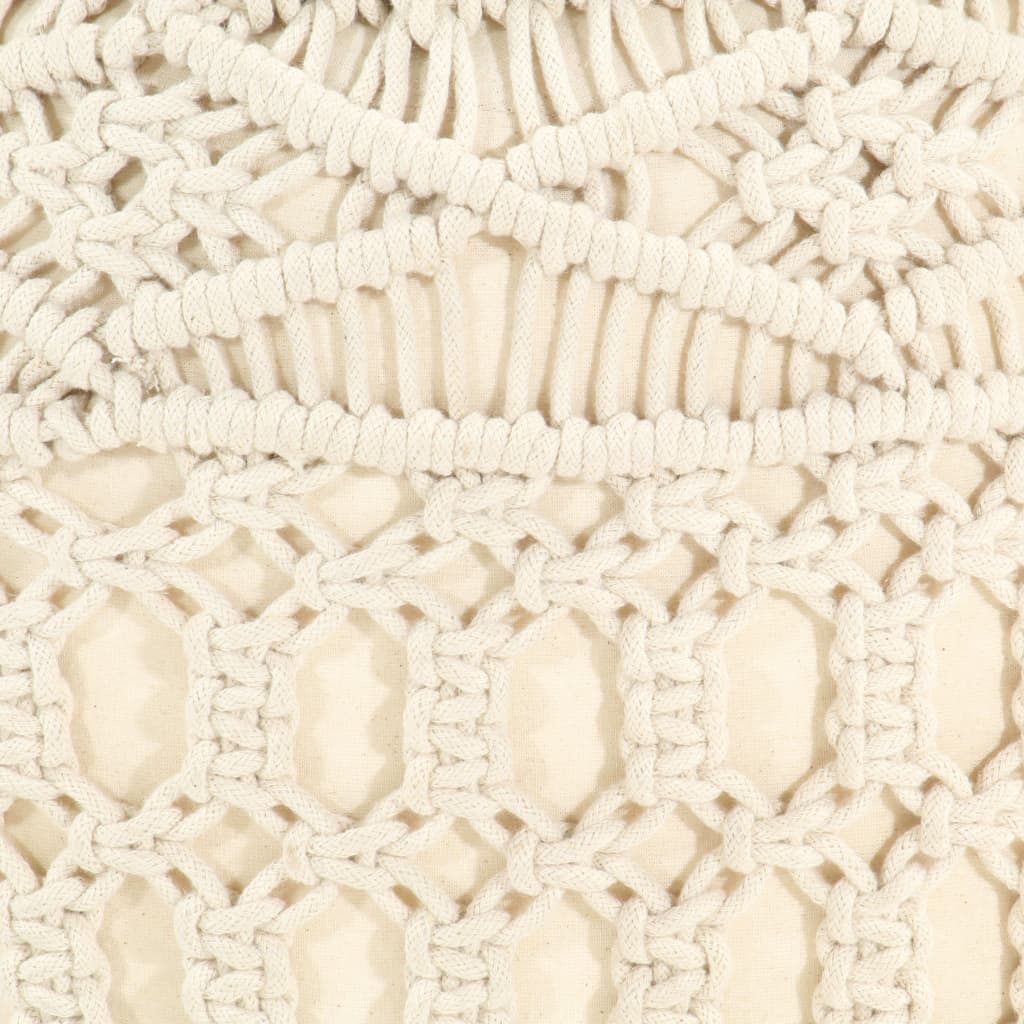 Pouf Lavorato a Mano in Macramé 45x30 cm in Cotone 324001