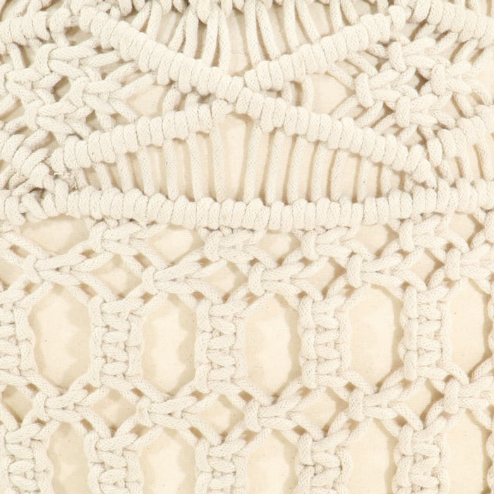 Pouf Lavorato a Mano in Macramé 45x30 cm in Cotone 324001
