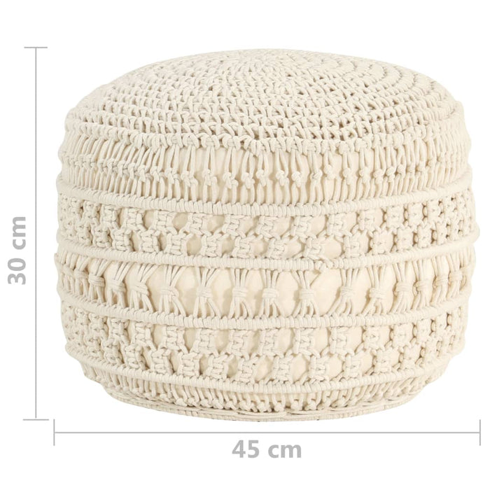 Pouf Lavorato a Mano in Macramé 45x30 cm in Cotone 324002