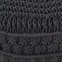 Pouf Lavorato a Mano MacramÃ© Antracite 45x30 cm in Cotone cod mxl 70123