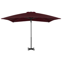 Ombrellone decentrato con palo in alluminio 250 x 250 cm bordeaux 02_0008493