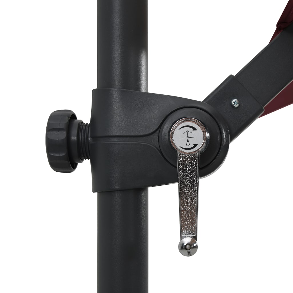 Ombrellone a Sbalzo con Luci LED 250x250 cm Rosso BordÃ²