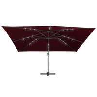 Ombrellone a Sbalzo con Luci LED Rosso BordÃ² 400x300 cm cod mxl 19191