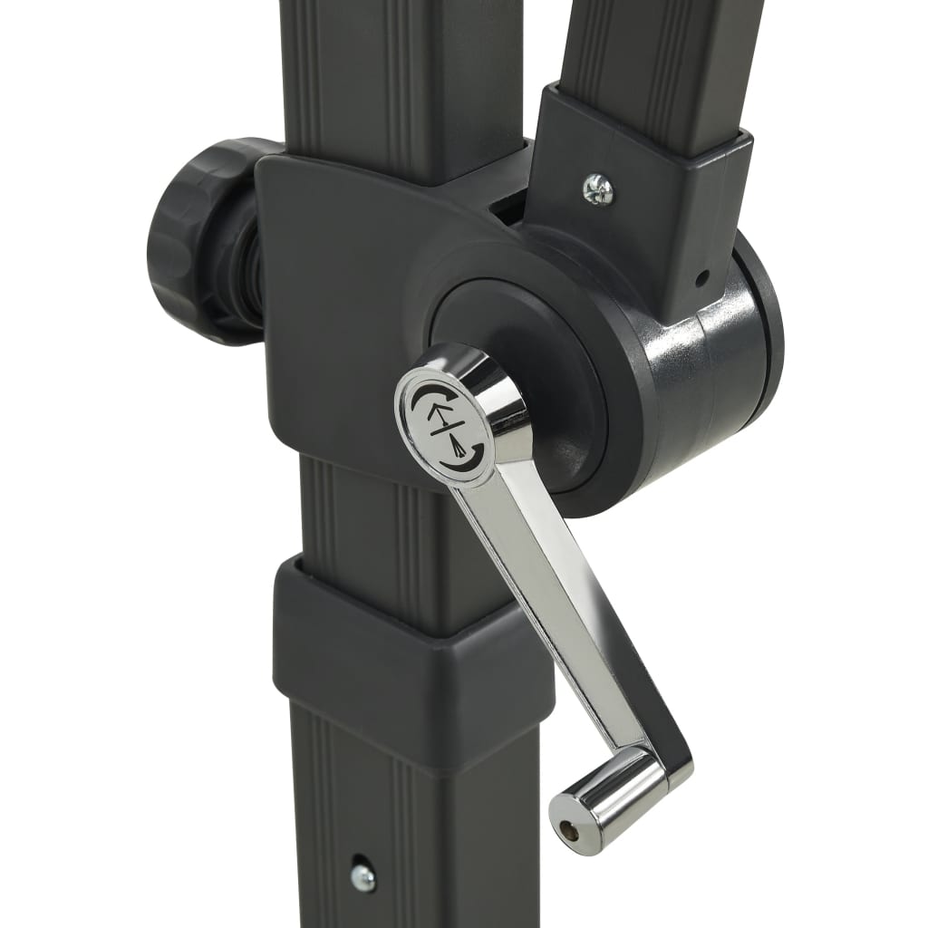 Ombrellone da giardino con palo laterale e luci LED 250 cm verde 02_0008542