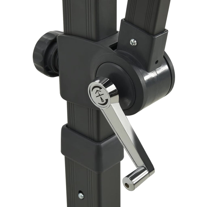 Ombrellone da giardino con palo laterale e luci LED 250 cm verde 02_0008542