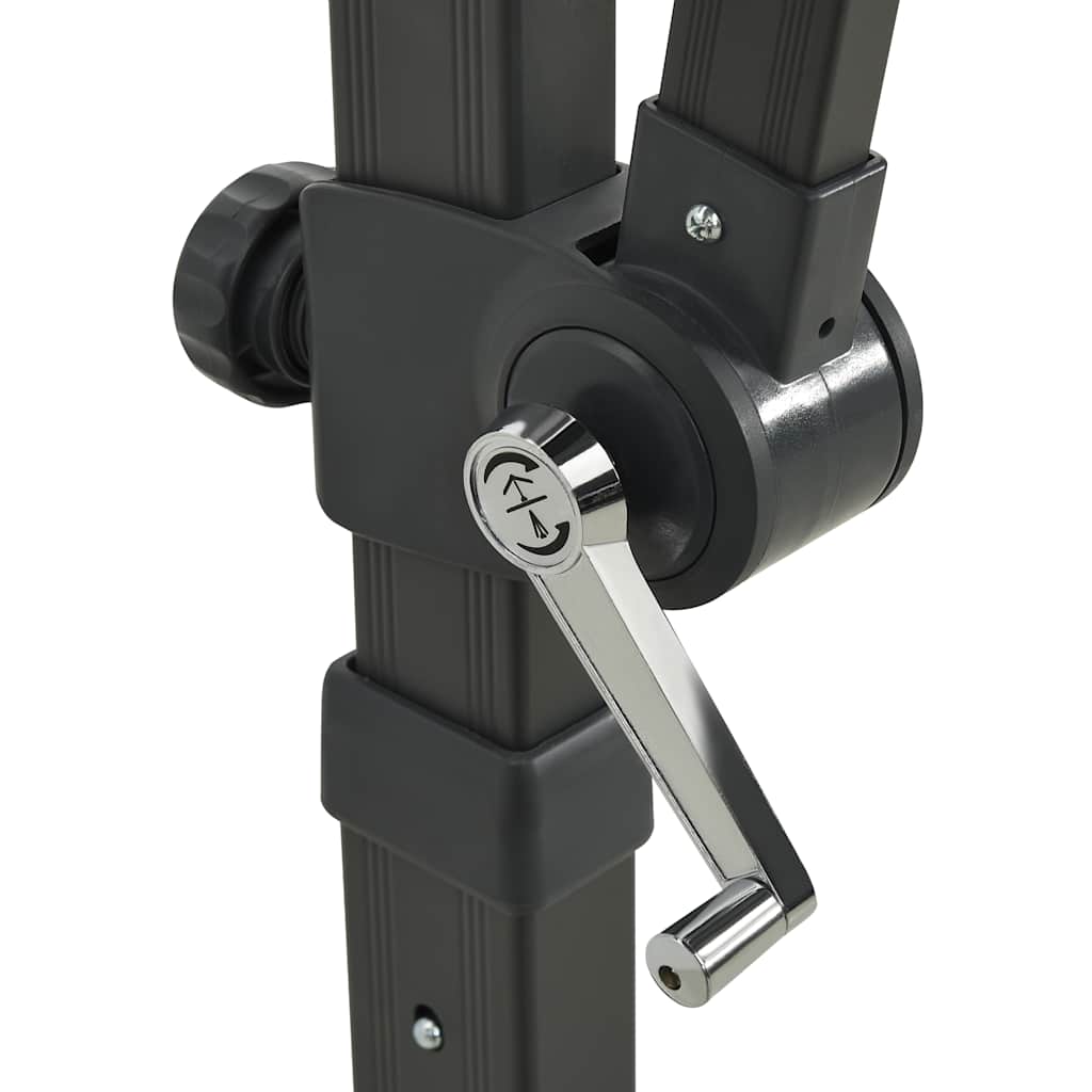 Ombrellone a Sbalzo con Palo e Luci a LED Nero 250 cm 312324