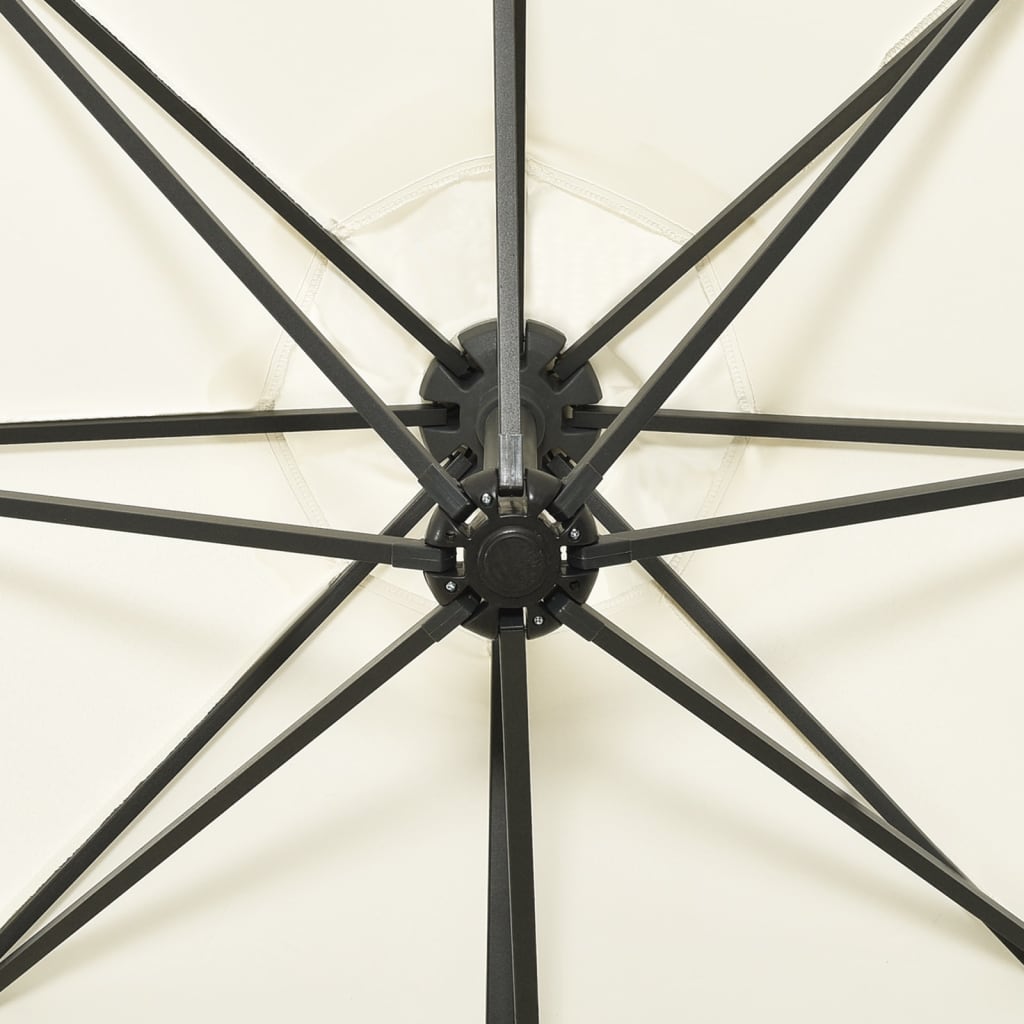 Ombrellone da giardino con palo laterale e luci LED sabbia 300 cm 02_0008531