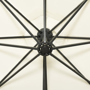 Ombrellone da giardino con palo laterale e luci LED sabbia 300 cm 02_0008531