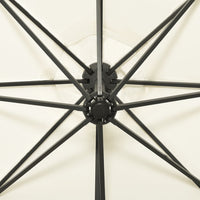 Ombrellone a Sbalzo con Palo e Luci a LED Sabbia 300 cm 312336