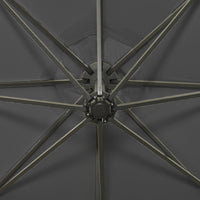Ombrellone a Sbalzo con Palo e Luci a LED Antracite 300 cm 312338