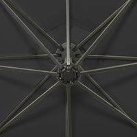 Ombrellone a Sbalzo con Palo e Luci a LED Nero 300 cm 312340