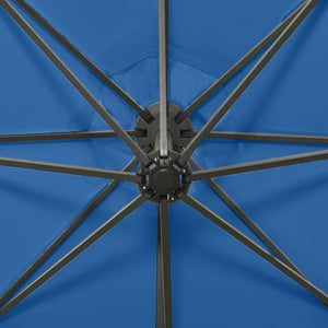 Ombrellone da giardino decentrato con palo e luci LED 300 cm azzurro 02_0008519