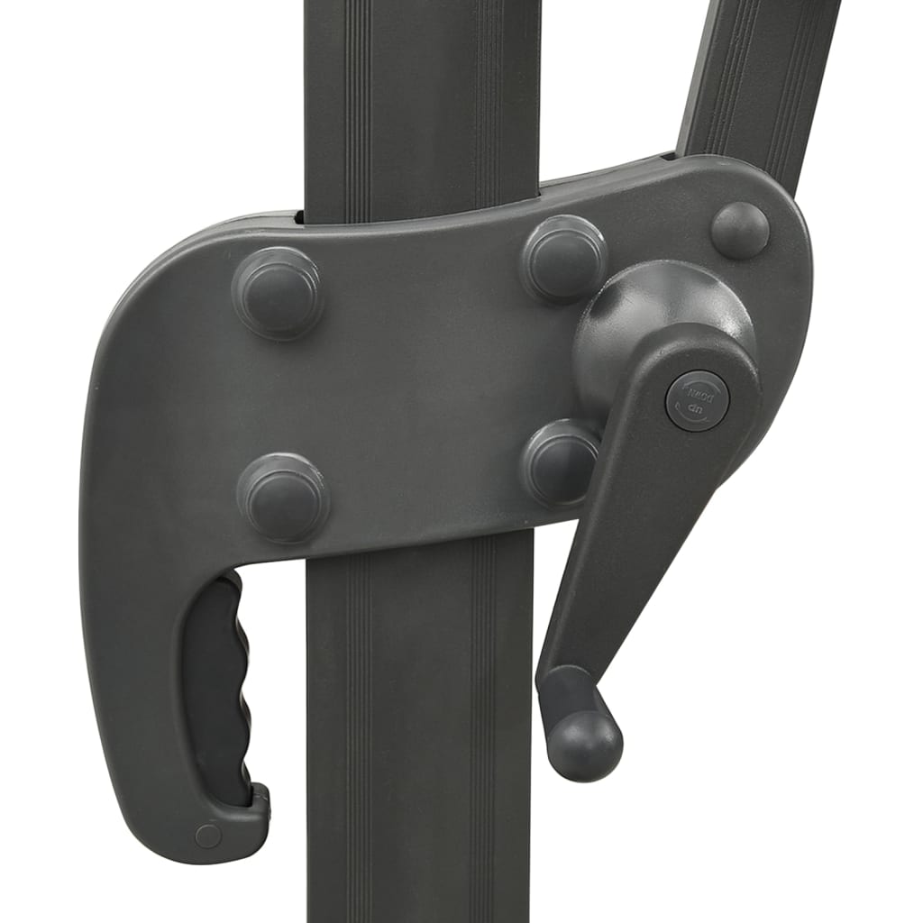 Ombrellone da giardino decentrato con palo e luci LED 300 cm nero 02_0008523