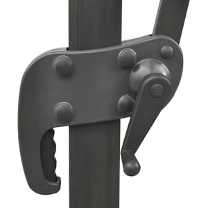 Ombrellone da giardino decentrato con palo e luci LED 300 cm nero 02_0008523