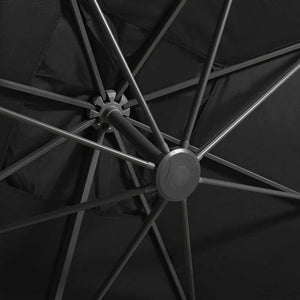 Ombrellone a Sbalzo con Palo e Luci a LED Nero 300 cm da giardino cod mxl 29603