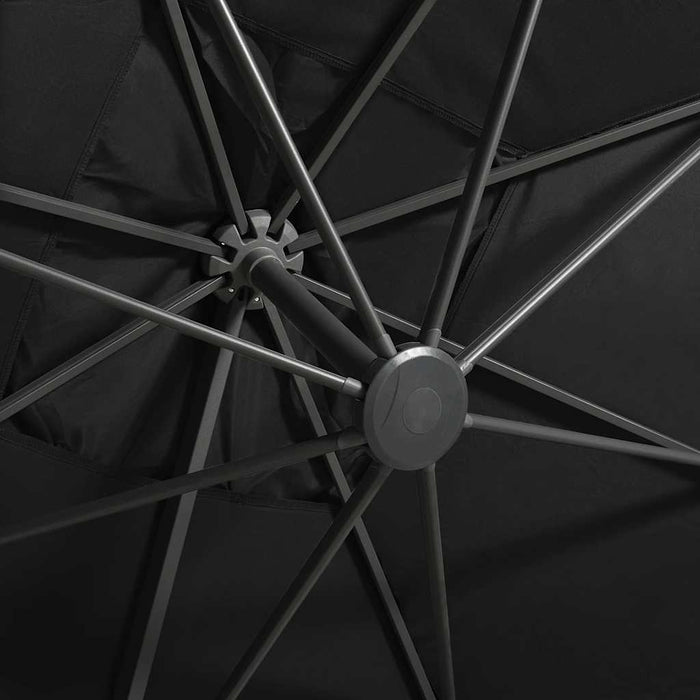 Ombrellone a Sbalzo con Palo e Luci a LED Nero 300 cm da giardino cod mxl 29603