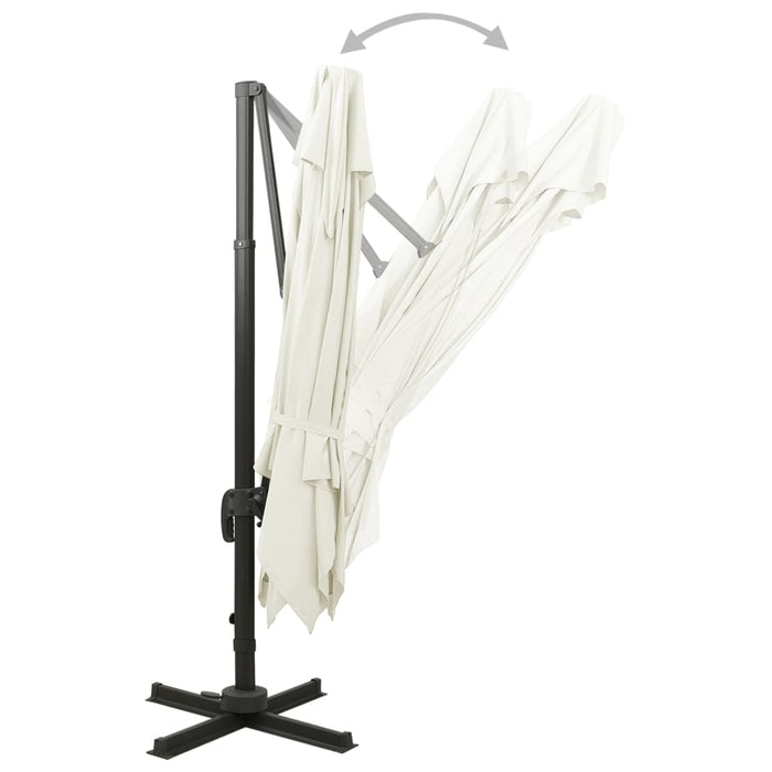 Ombrellone da giardino a sbalzo con doppio piano 300x300 cm Sabbia 312368