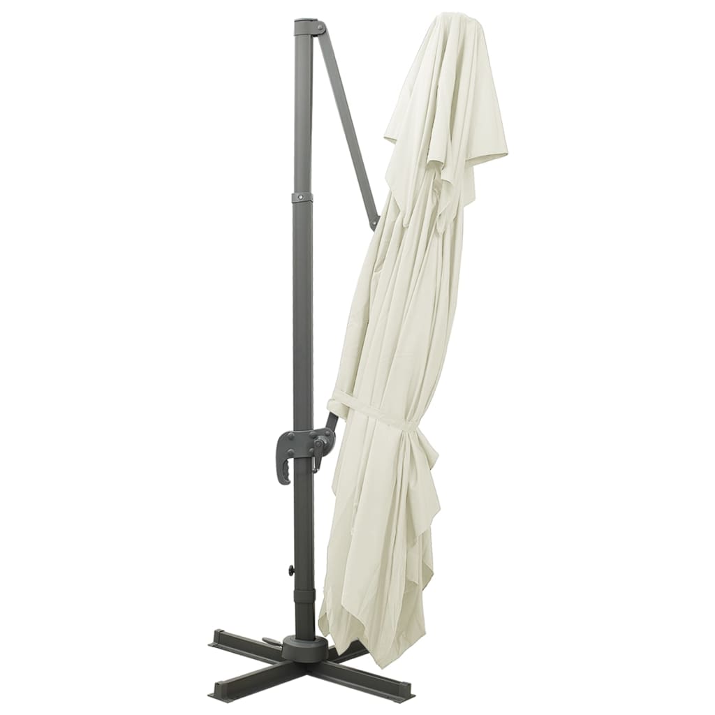 Ombrellone da giardino a sbalzo con doppia cima Sabbia 400x300 cm 312369