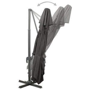 Ombrellone da giardino a sbalzo con doppio piano antracite 400x300 cm 312373