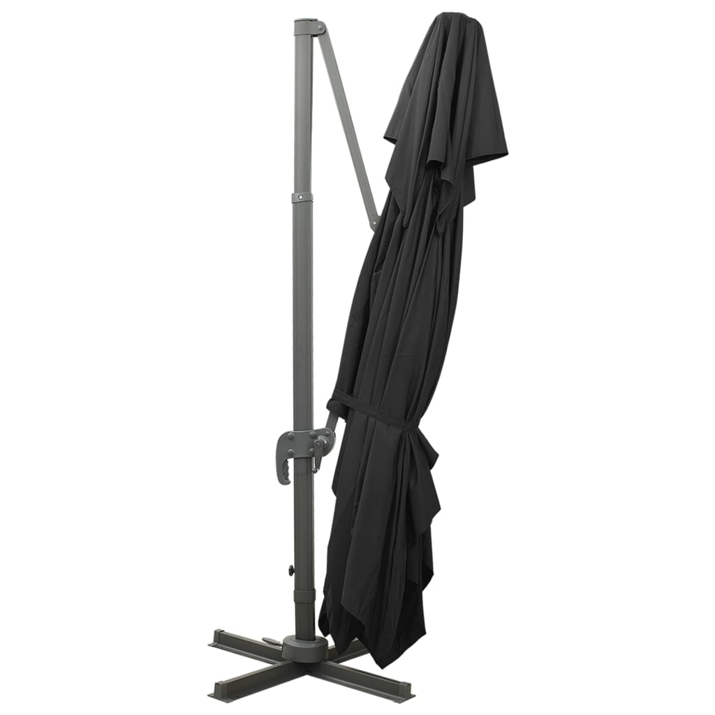 Ombrellone a Sbalzo con Doppia Copertura 400x300 cm Nero cod mxl 21381