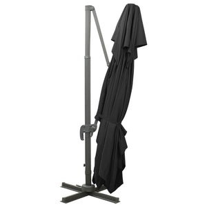 Ombrellone a Sbalzo con Doppia Copertura 400x300 cm Nero cod mxl 21381