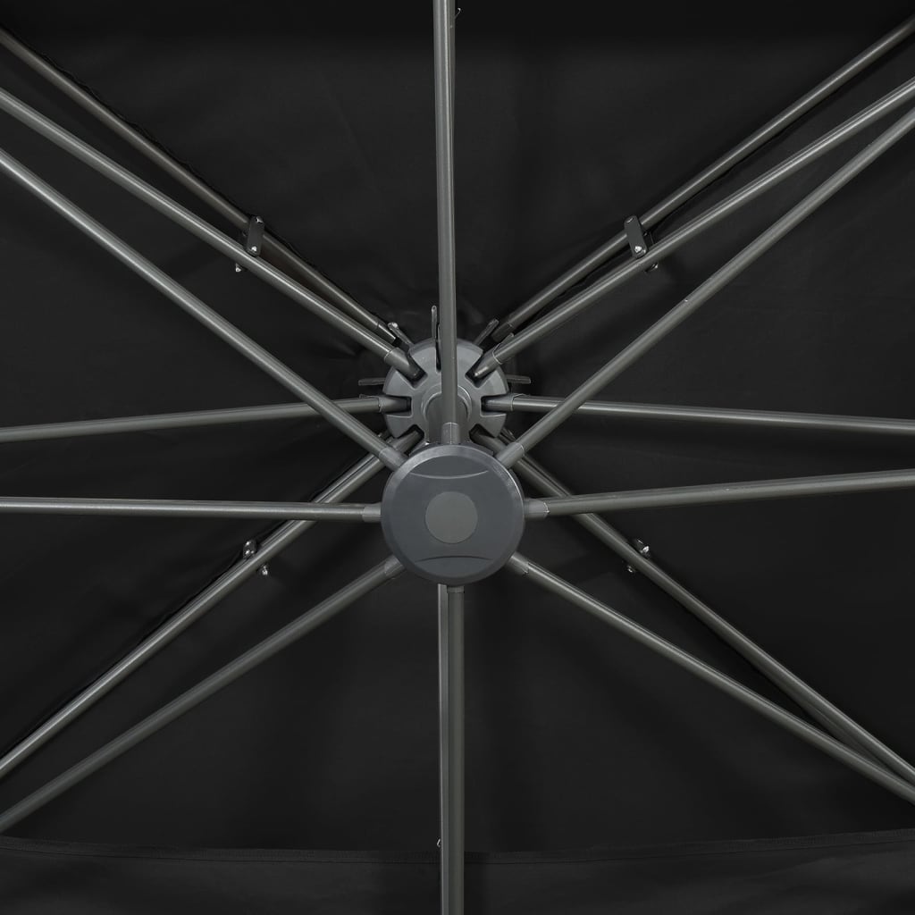 Ombrellone da giardino a sbalzo con doppio piano nero 400x300 cm 312377