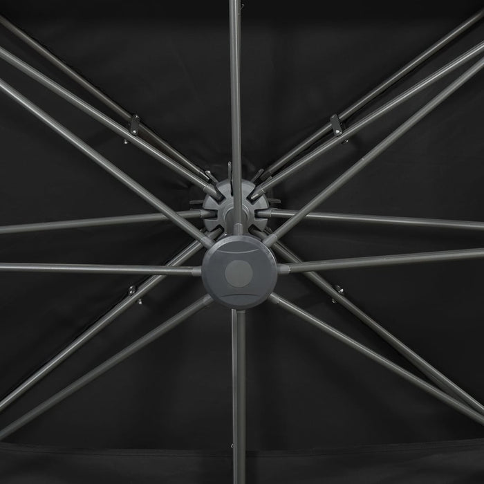 Ombrellone a Sbalzo con Doppia Copertura 400x300 cm Nero cod mxl 21381