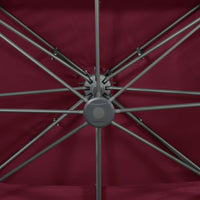 Ombrellone da giardino a sbalzo con doppio piano rosso bordeaux 400x300 cm 312381