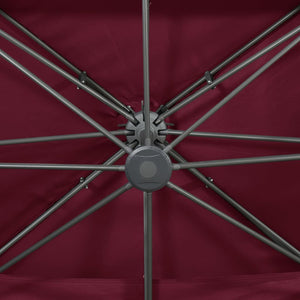 Ombrellone da giardino a sbalzo con doppio piano rosso bordeaux 400x300 cm 312381