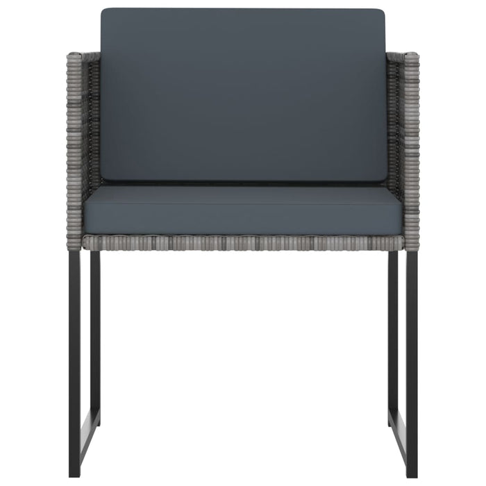 Set Pranzo da Giardino 11 pz con Cuscini in Polyrattan Grigio 313101