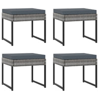 Set Pranzo da Giardino 11 pz con Cuscini in Polyrattan Grigio 313101