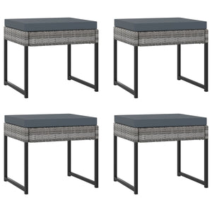 Set Pranzo da Giardino 11 pz con Cuscini in Polyrattan Grigio 313101