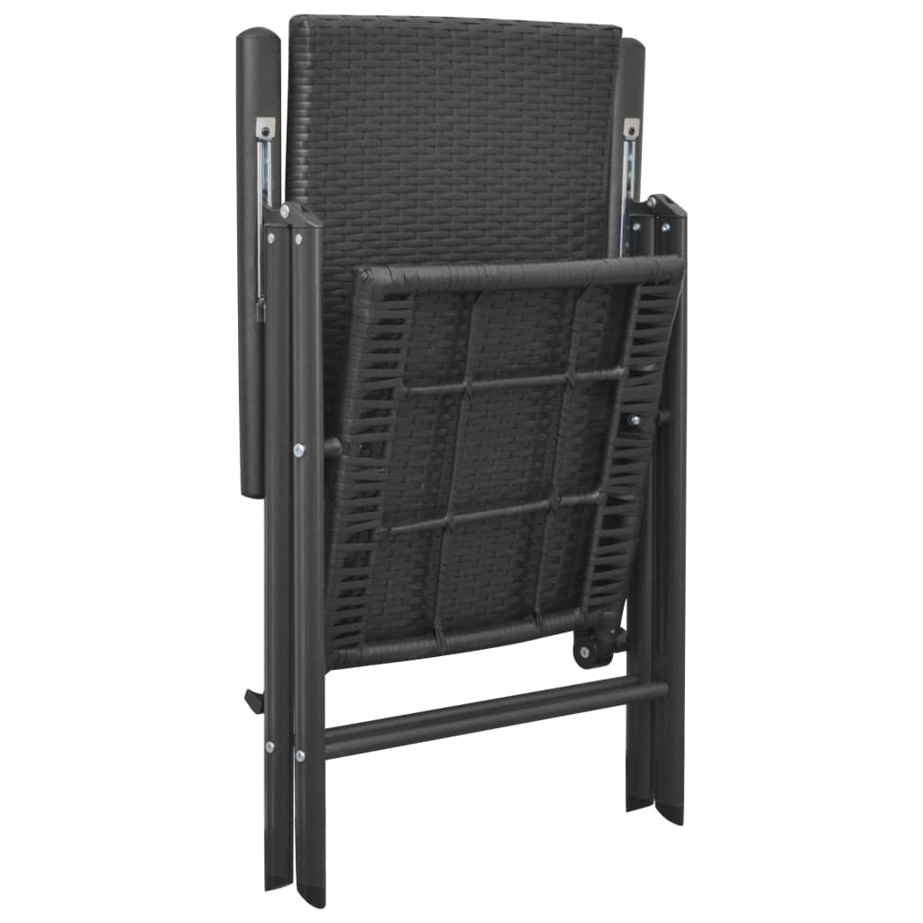 Sedie da Giardino 4 pz in Polyrattan Nero cod mxl 10001