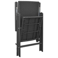 Sedie da Giardino 4 pz in Polyrattan Nero cod mxl 10001