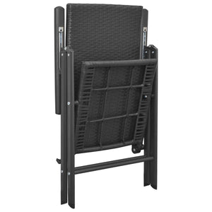 Sedie da Giardino 4 pz in Polyrattan Nero cod mxl 10001