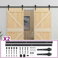 Porta Scorrevole con Set Hardware 80x210 cm in Legno di Pinocod mxl 72457