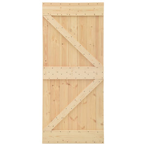 Porta Scorrevole con Set Hardware 90x210 cm in Legno di Pino 3057588