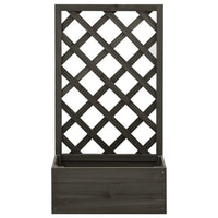 Fioriera con Traliccio Grigia 50x25x90 cm Massello di Abete  cod mxl 54447
