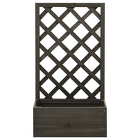 Fioriera da giardino a traliccio grigia 50 x 25 x 90 cm in legno di abete 02_0000875