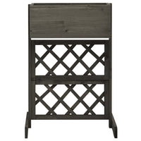 Fioriera da giardino a traliccio grigia 45 x 30 x 74 cm in legno di abete 02_0000874