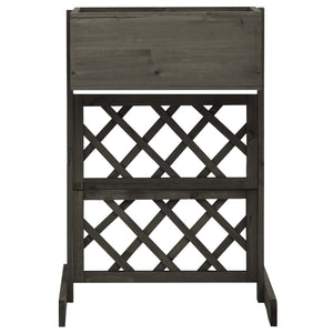 Fioriera da giardino a traliccio grigia 45 x 30 x 74 cm in legno di abete 02_0000874