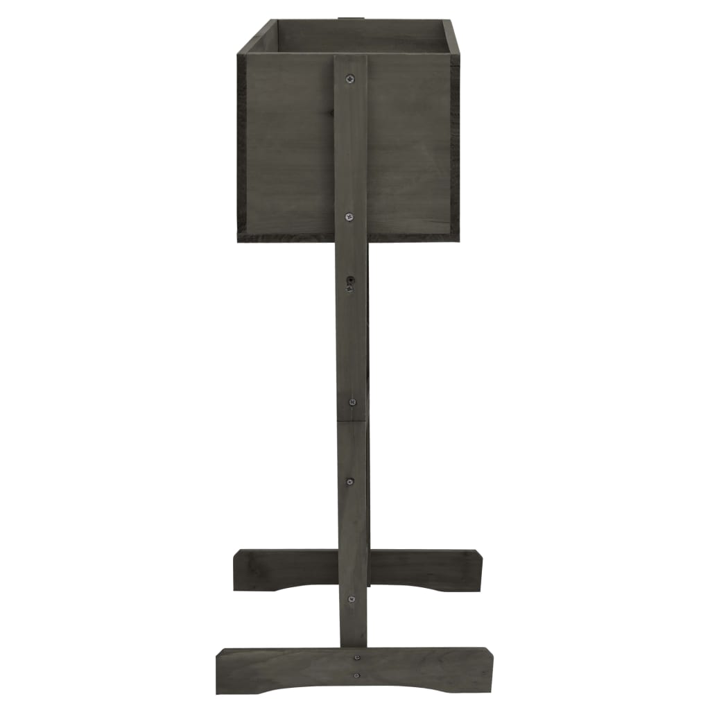 Fioriera da giardino a traliccio grigia 45 x 30 x 74 cm in legno di abete 02_0000874