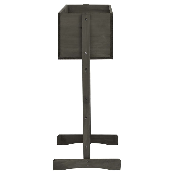 Fioriera da giardino a traliccio grigia 45 x 30 x 74 cm in legno di abete 02_0000874