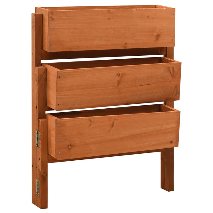 Fioriera da giardino pieghevole arancione 60 x 14 x 75 cm in legno di abete 02_0000835