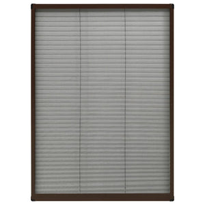 Zanzariera Plissettata Finestre in Alluminio Marrone 80x120 cm 148655