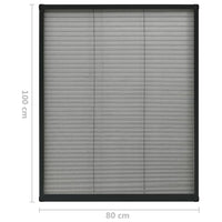 Zanzariera Plissettata Finestre in Alluminio Antracite 80x100cm cod mxl 55069