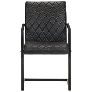 Sedie da Pranzo a Sbalzo 4 pz Nere in Vera Pellecod mxl 72459