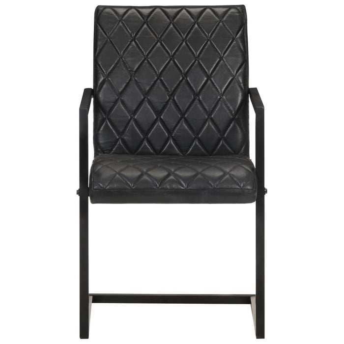 Sedie da Pranzo a Sbalzo 4 pz Nere in Vera Pellecod mxl 72459